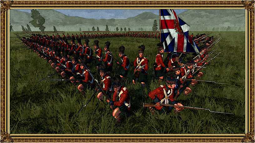 The British/Scottish Blackwatch in battle formation