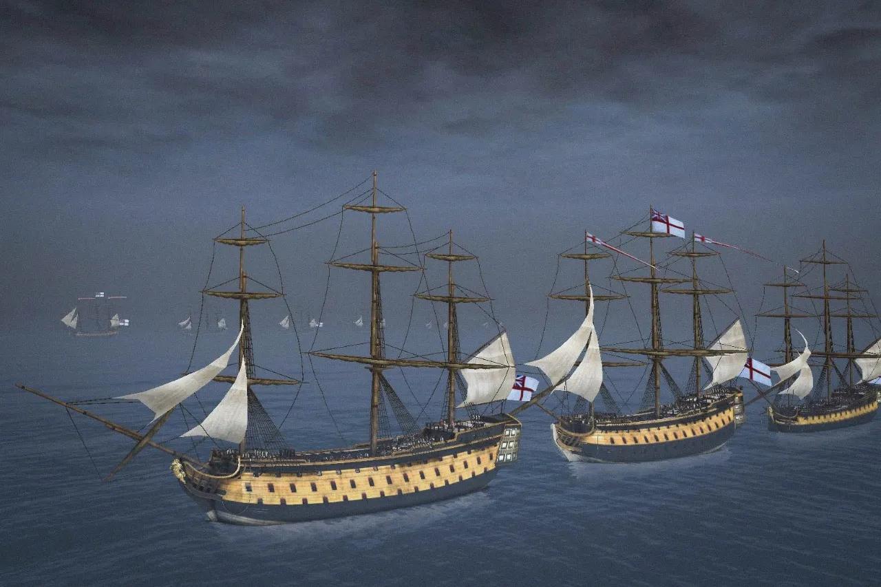 HMS Victory 1765; Barfleur Class 2nd Rate (98 guns); Triumph Class Heavy 3rd Rate (74 guns) HMS Victory 1765; Barfleur Class 2nd Rate (98 guns); Triumph Class Heavy 3rd Rate (74 guns)